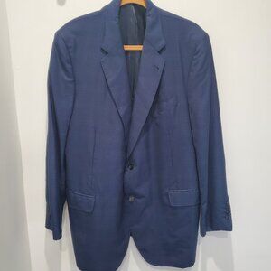 Handsome Ermenegildo Zegna Blue Wool & Silk Single Breasted Blazer  50" Chest